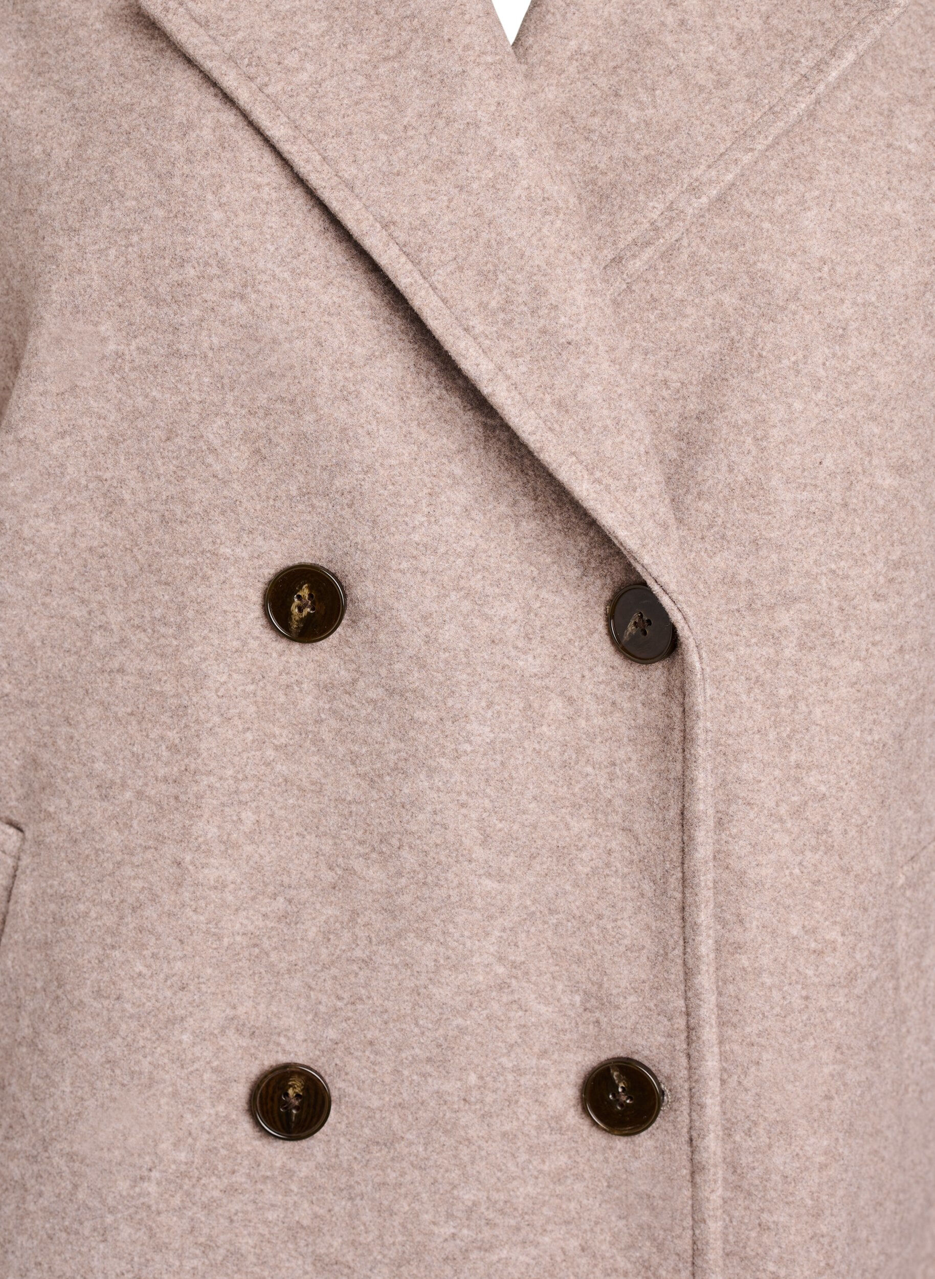 Zizzifashion Short coat with double-breasted button closure, Beige, Packshot image number 2