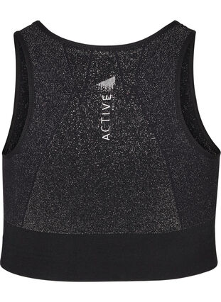 Sports top with shine, Black w. silver , Packshot image number 1