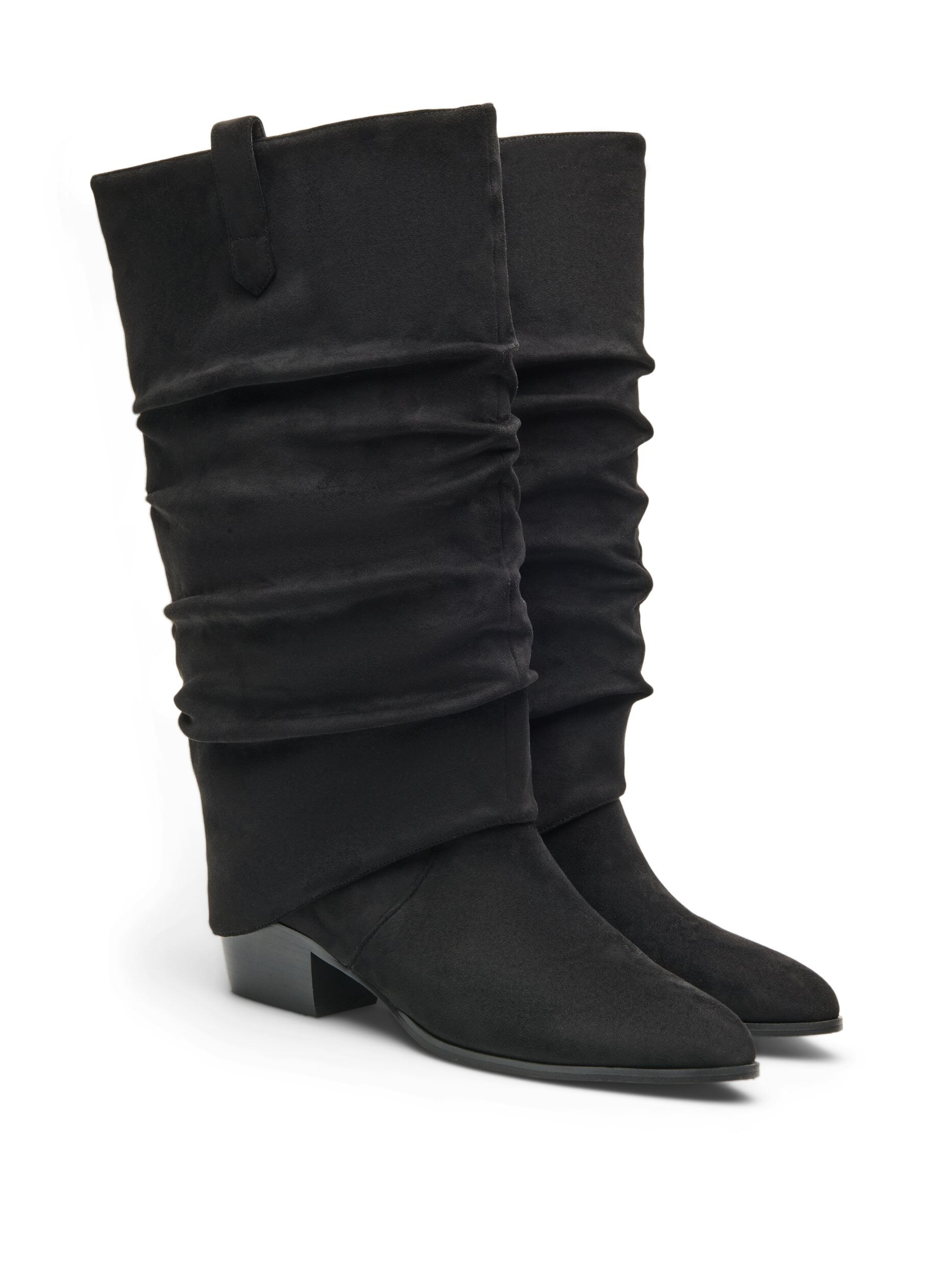 ZizzifashionLong suede-look boot with a detachable shaft, Black, Packshot image number 1