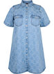 Denim dress with destroy pattern and short sleeves, Blue Denim, Packshot image number 0