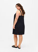Strap dress in viscose with lace, Black, Model image number 1