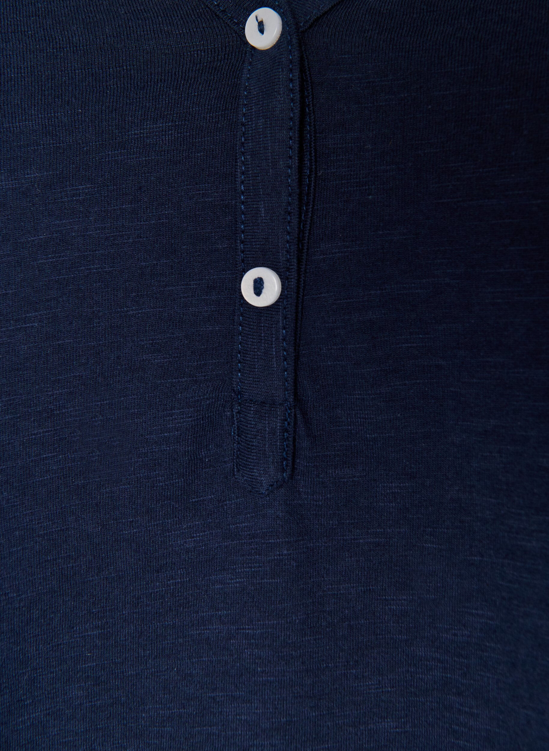 ZizzifashionLong-sleeved t-shirt with V-neck and buttons, Blue, Packshot image number 2