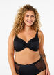 Padded bra with underwire and lace details, Black, Model image number 0