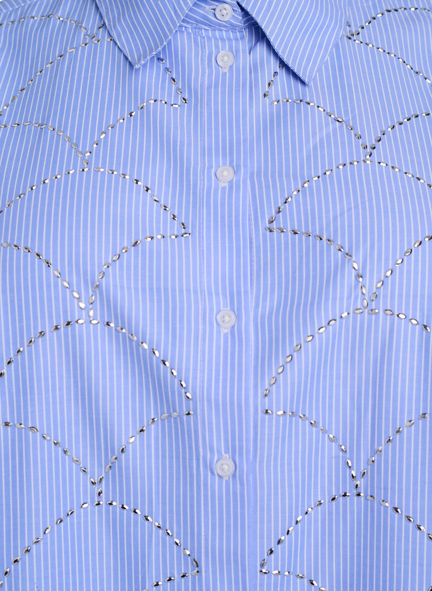 Zizzifashion Shirt with stripes and studs, Blue, Packshot image number 2