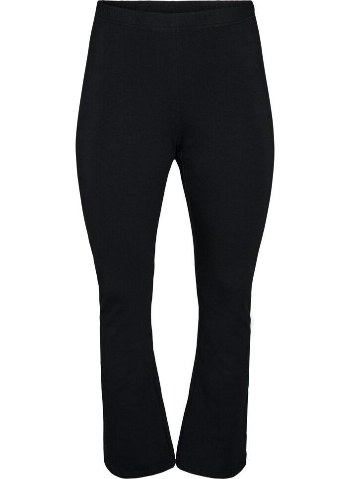 Flared jersey trousers, Black, Packshot image number 0
