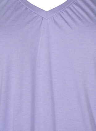 Melange t-shirt with elasticated edge, Lavender Mél, Packshot image number 2