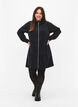 Velvet dress with zipper and 3/4 sleeves, Black, Model image number 1