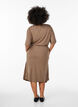 Midi-length jersey dress with tie belt at the waist, Brown, Model image number 1