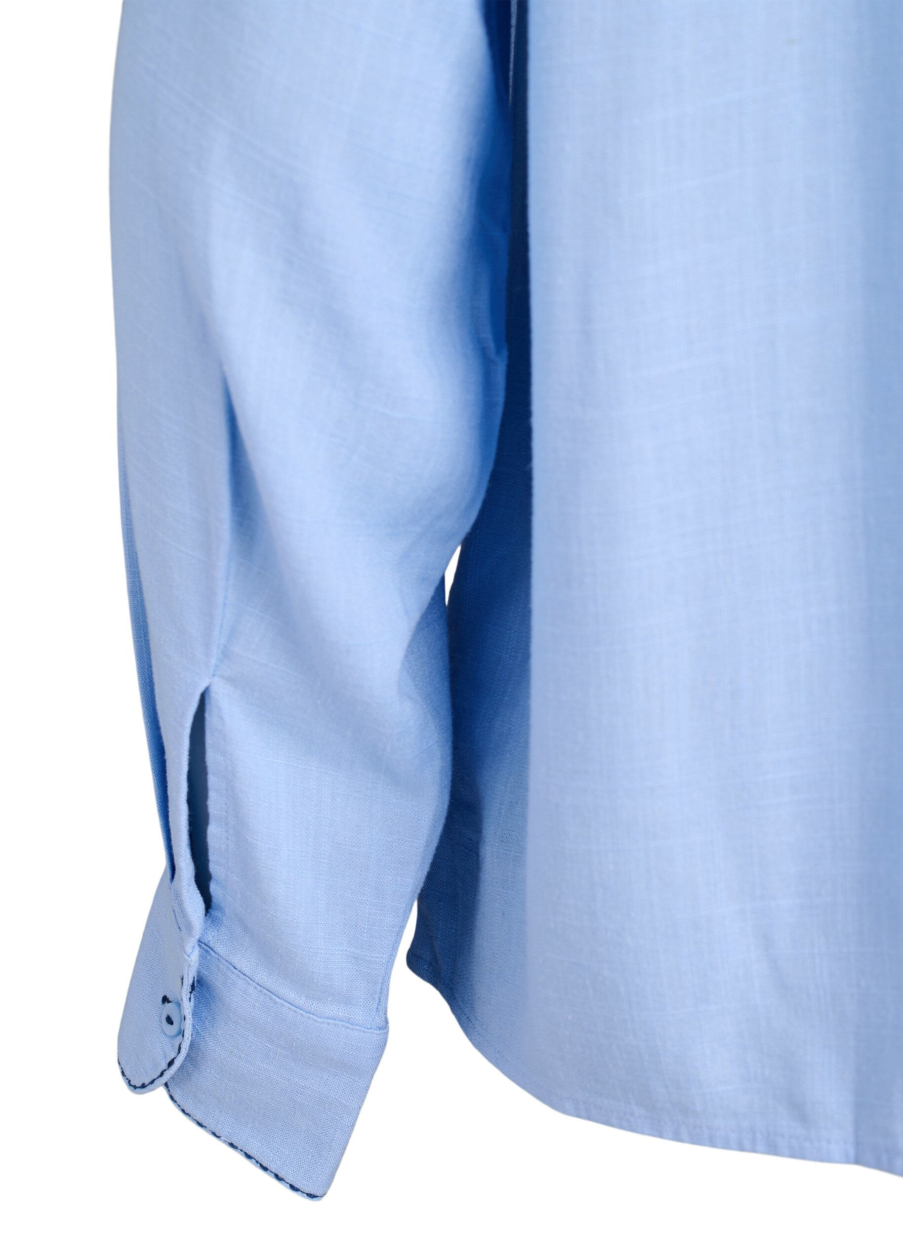 Zizzifashion Shirt with contrast stitching and chest pockets, Light Blue, Packshot image number 3