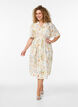 Shirt dress in linen and viscose with a tie belt, Vanilla, Model image number 1