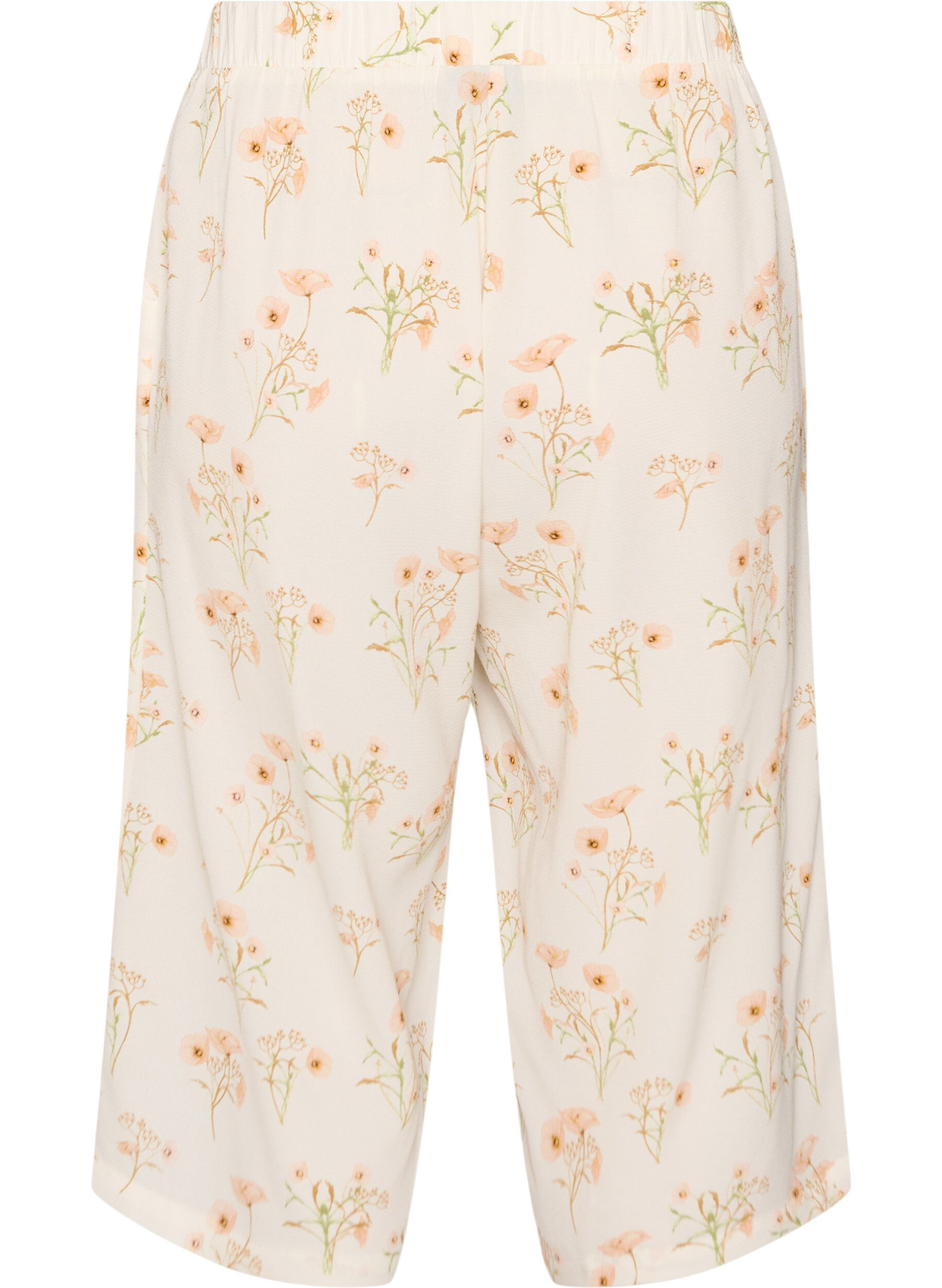 Zizzifashion Culotte trousers with print, Vanilla, Packshot image number 1