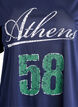 Sporty t-shirt in mesh with front print, Blue, Packshot image number 2
