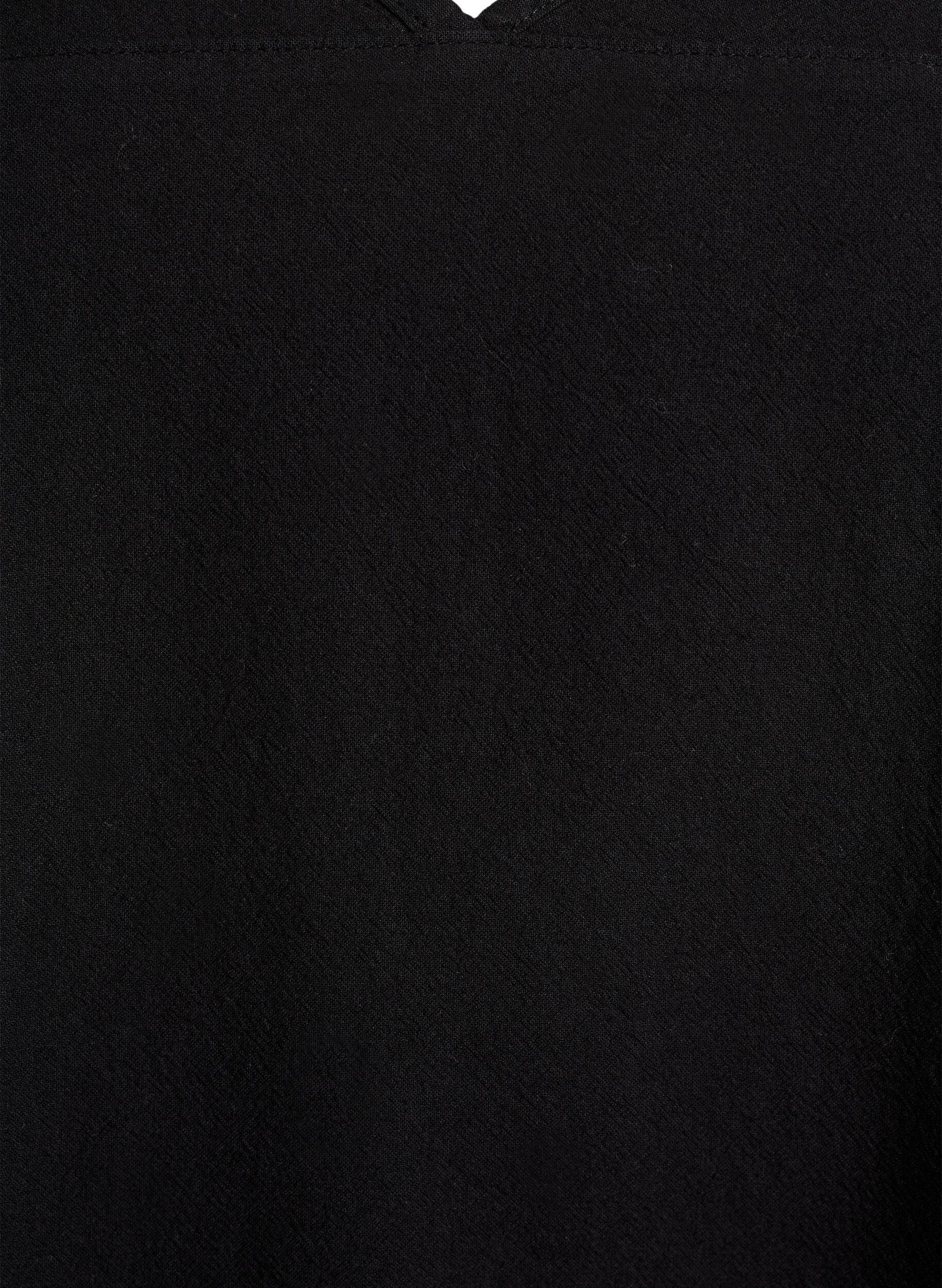 Zizzifashion Short-sleeved cotton dress, Black, Packshot image number 2