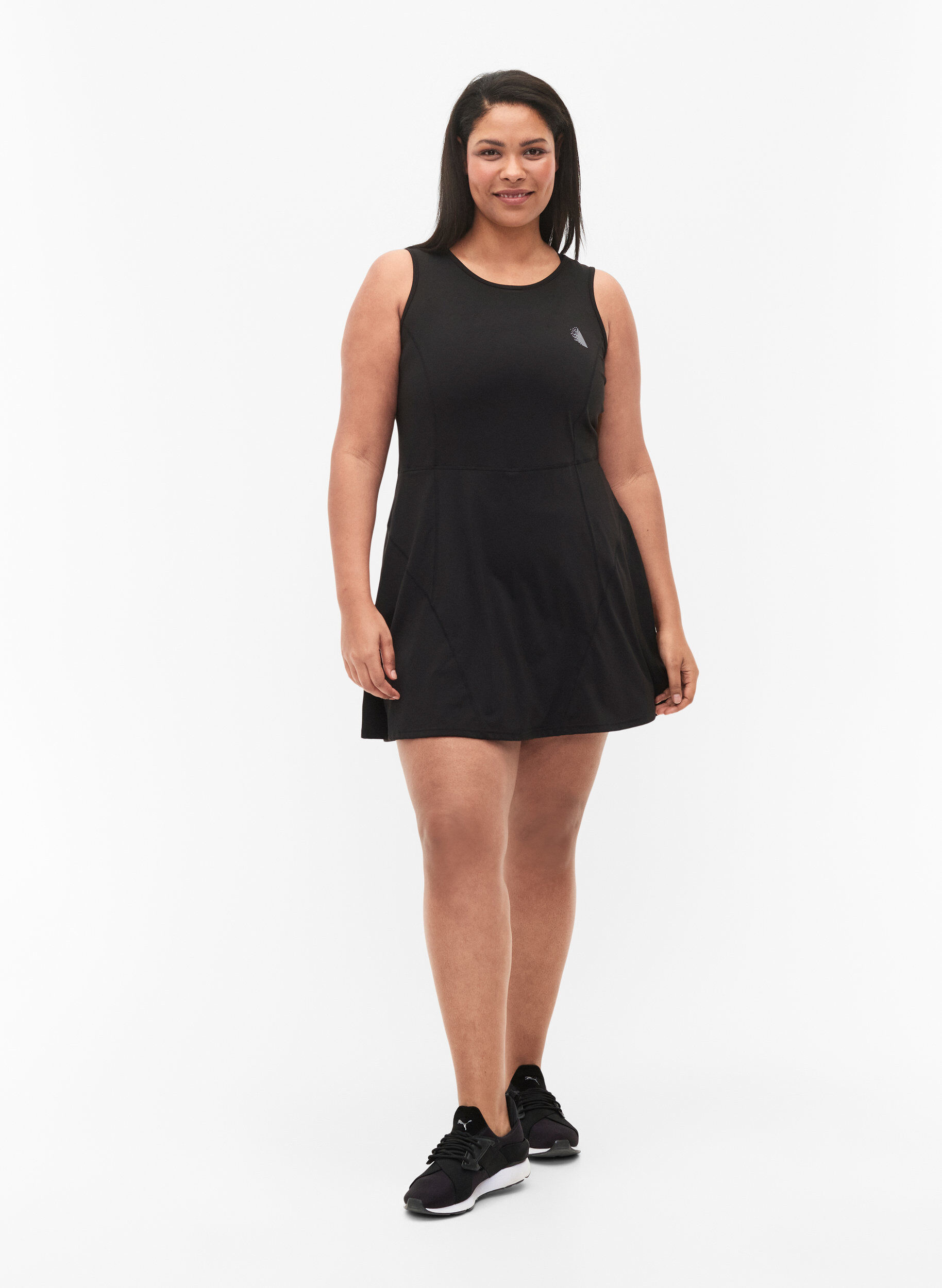 Zizzifashion Padel dress with inner shorts, Black, Model image number 3