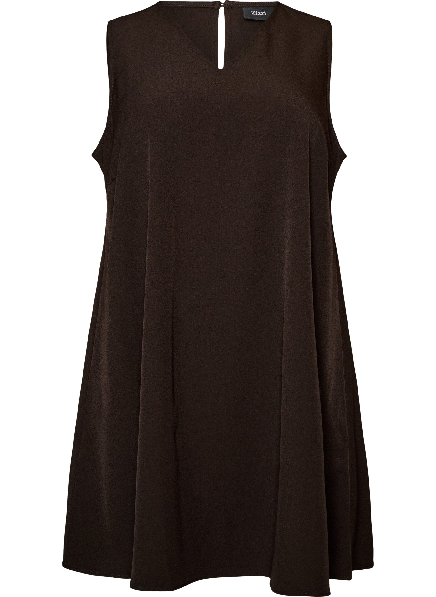 Sleeveless pinstripe A-line dress