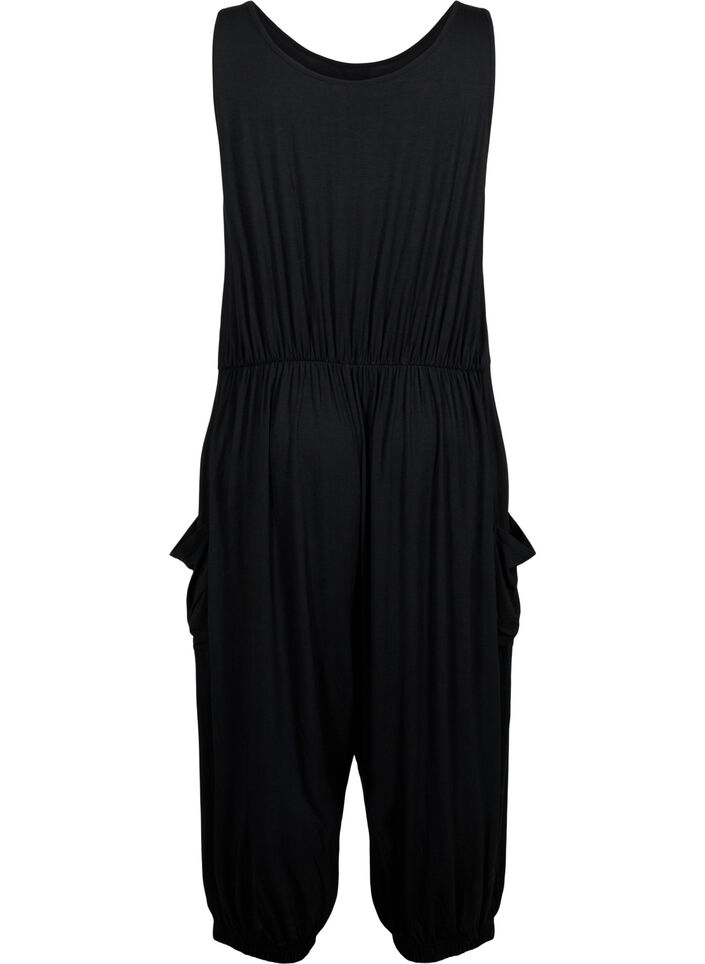 Sleeveless jumpsuit with pockets, Black, Packshot image number 1