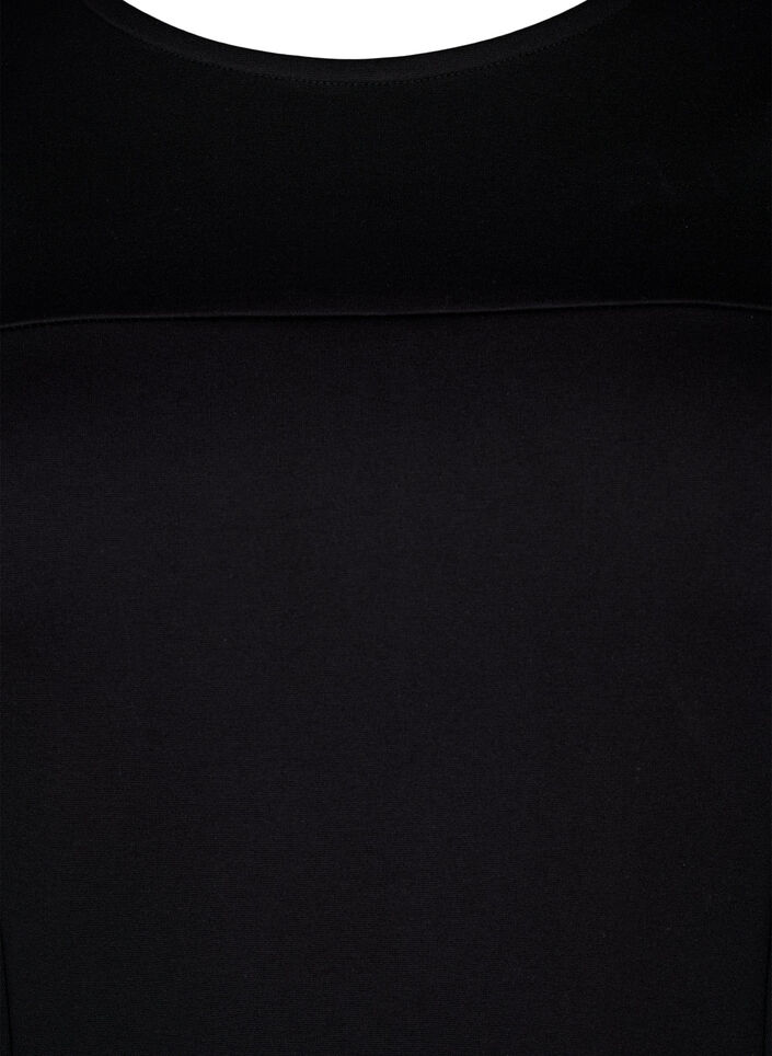A-shaped dress with 3/4 sleeves, Black, Packshot image number 2
