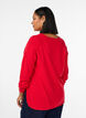 Fine-knit blouse with v-neck and front detail, Red, Model image number 2