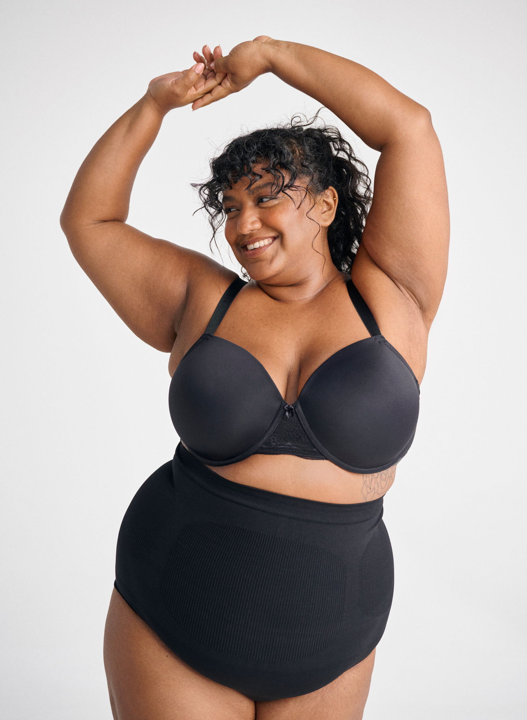 ZizzifashionHigh waisted shapewear underwear, Black, Image image number 0