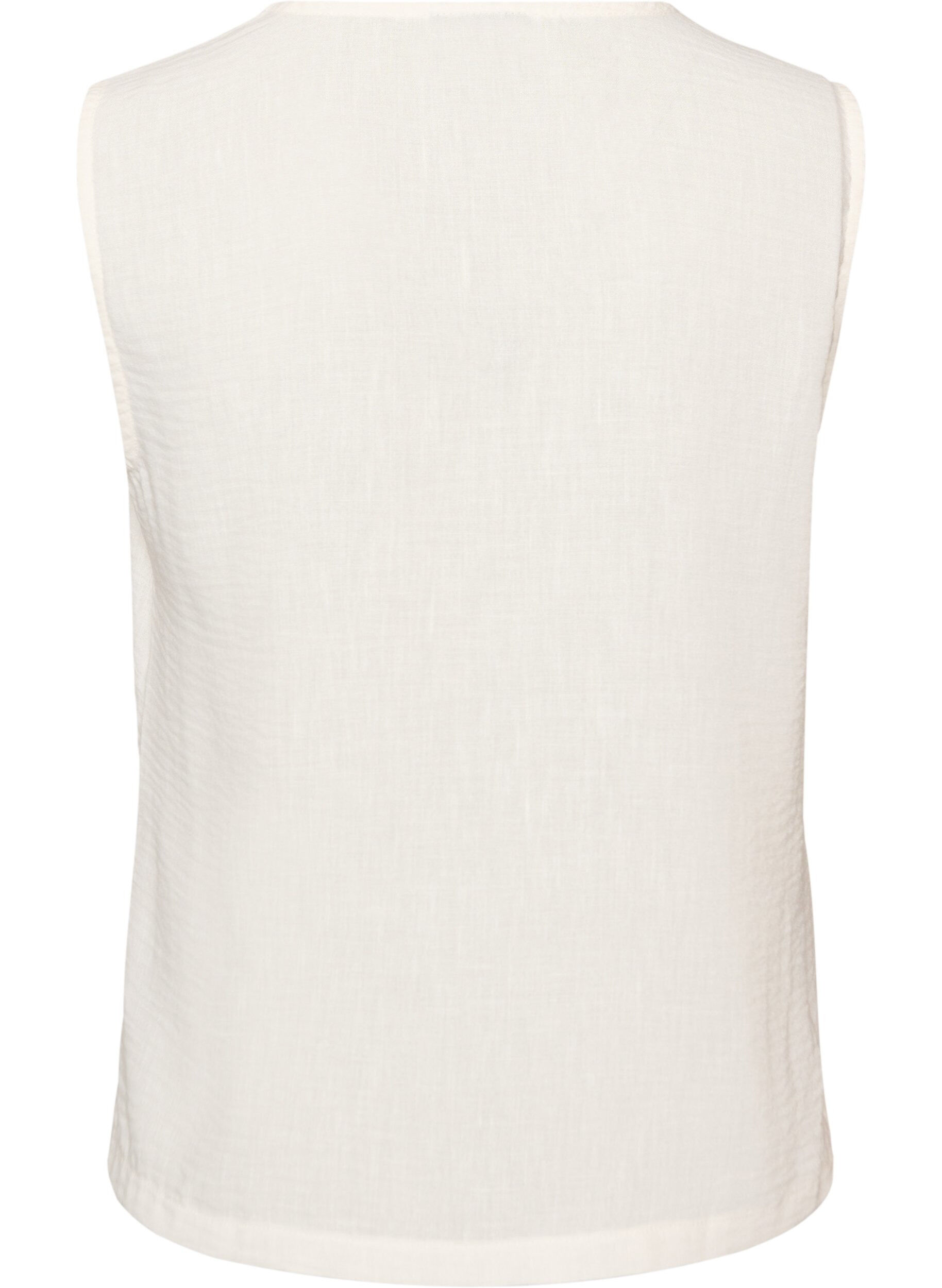 Zizzifashion Sleeveless vest with a V-neck and buttons, Vanilla, Packshot image number 1