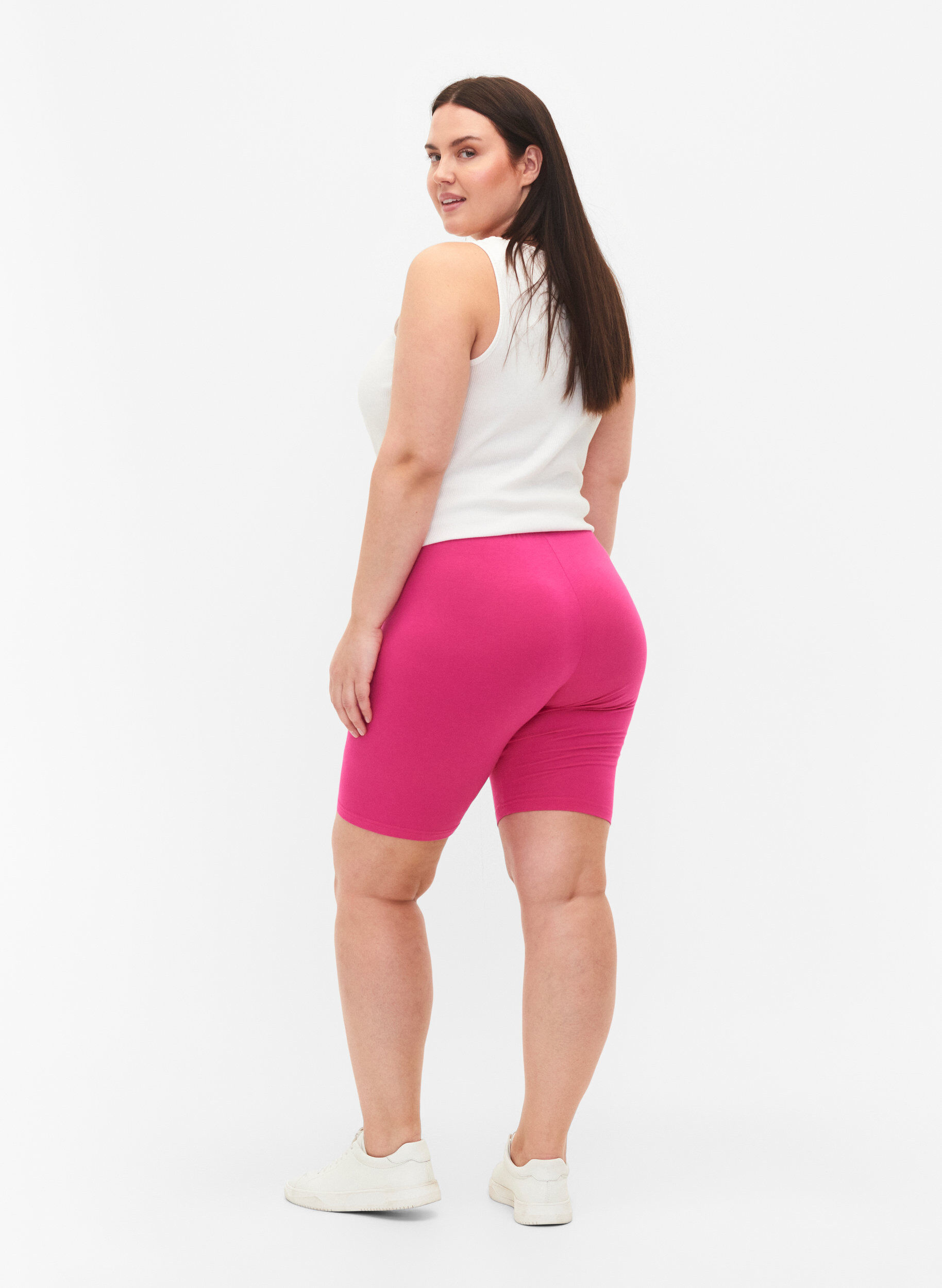 ZizzifashionPlain-coloured basic bike shorts, Pink, Model image number 2