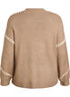 Jumper with decorative stitching, Brown, Packshot image number 1