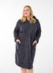 Morning robe with zipper and hood, Dark Grey, Model image number 0