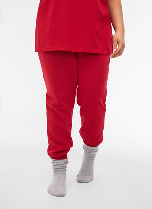 Loose sweatpants with pockets, Red, Model image number 3