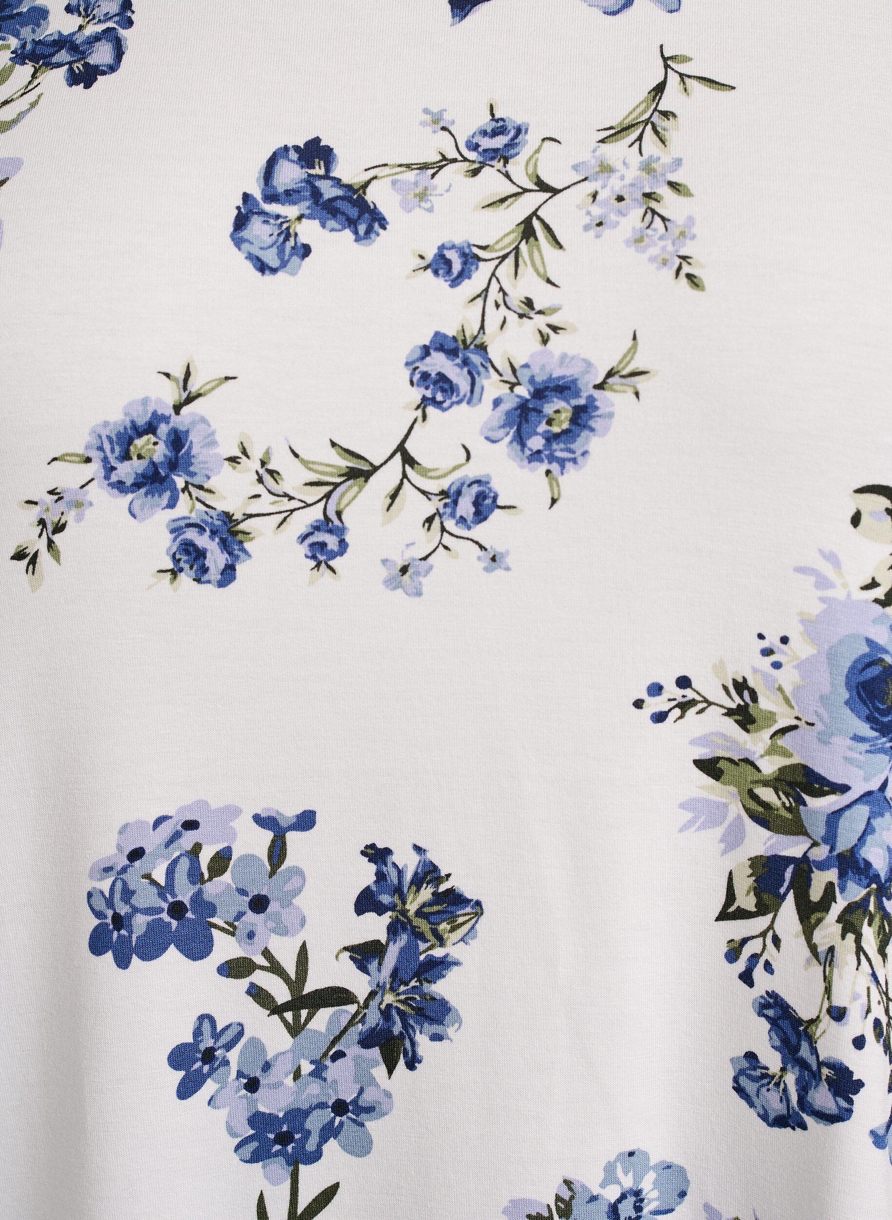 Zizzifashion T-shirt with floral print, Vanilla, Packshot image number 2