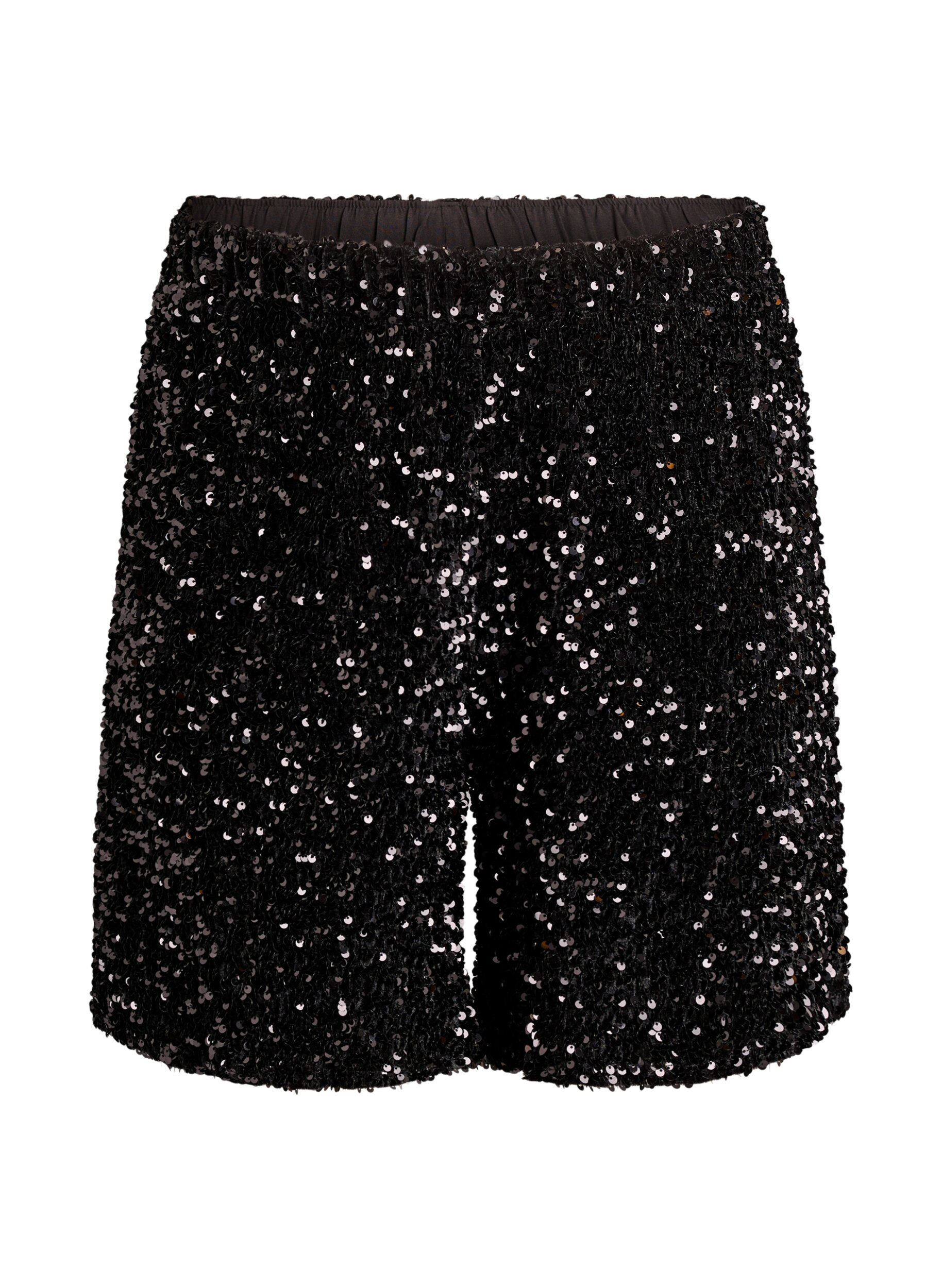 High-waisted sequin shorts