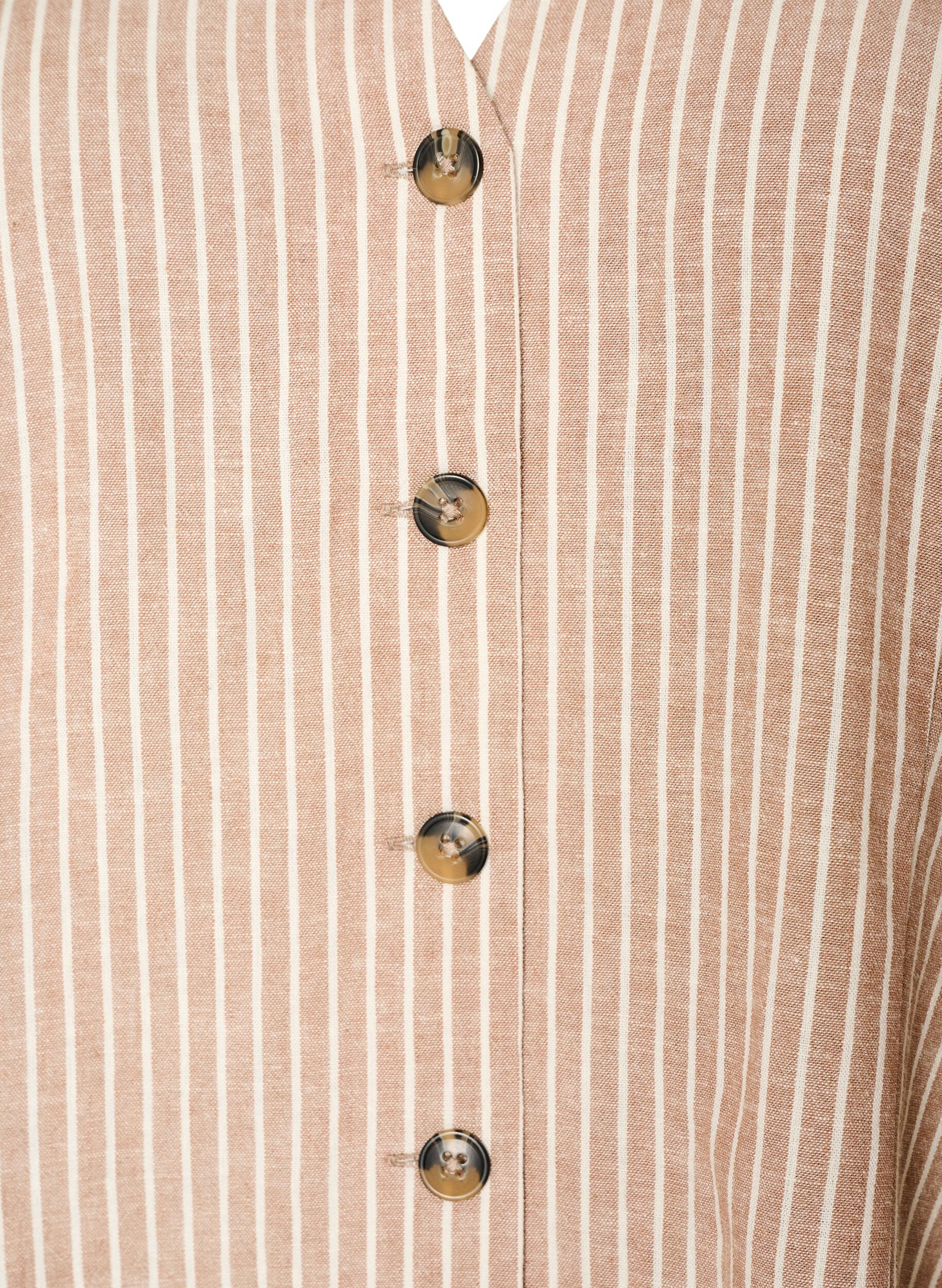 Zizzifashion Striped vest in linen and viscose, Beige, Packshot image number 2