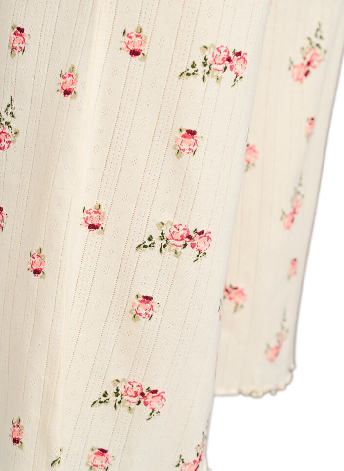 Organic cotton pyjama bottoms with a textured pattern, Vanilla, Packshot