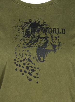 Short-sleeved t-shirt with acid wash and smock, Ivy Green acid wash, Packshot image number 2