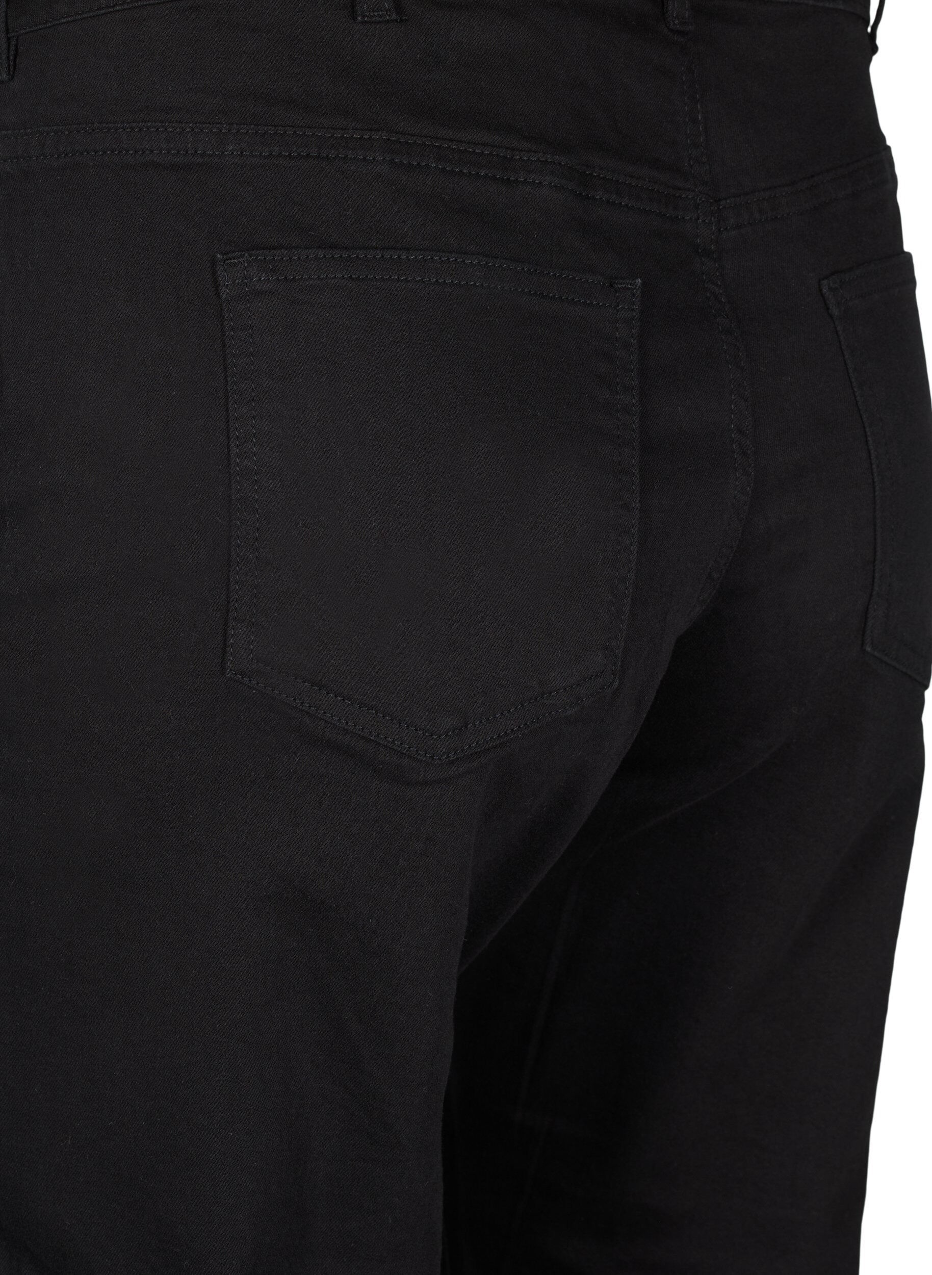Zizzifashion Cropped Vera jeans with a straight fit, Black, Packshot image number 3