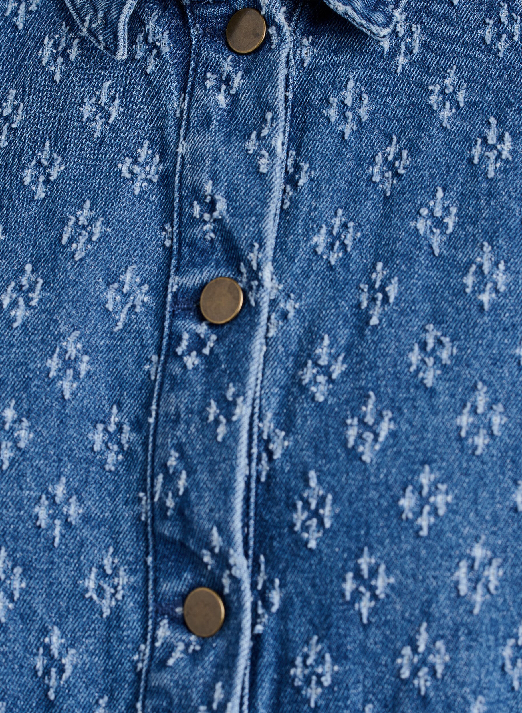 ZizzifashionDenim jacket with a distressed pattern, Blue, Packshot image number 2