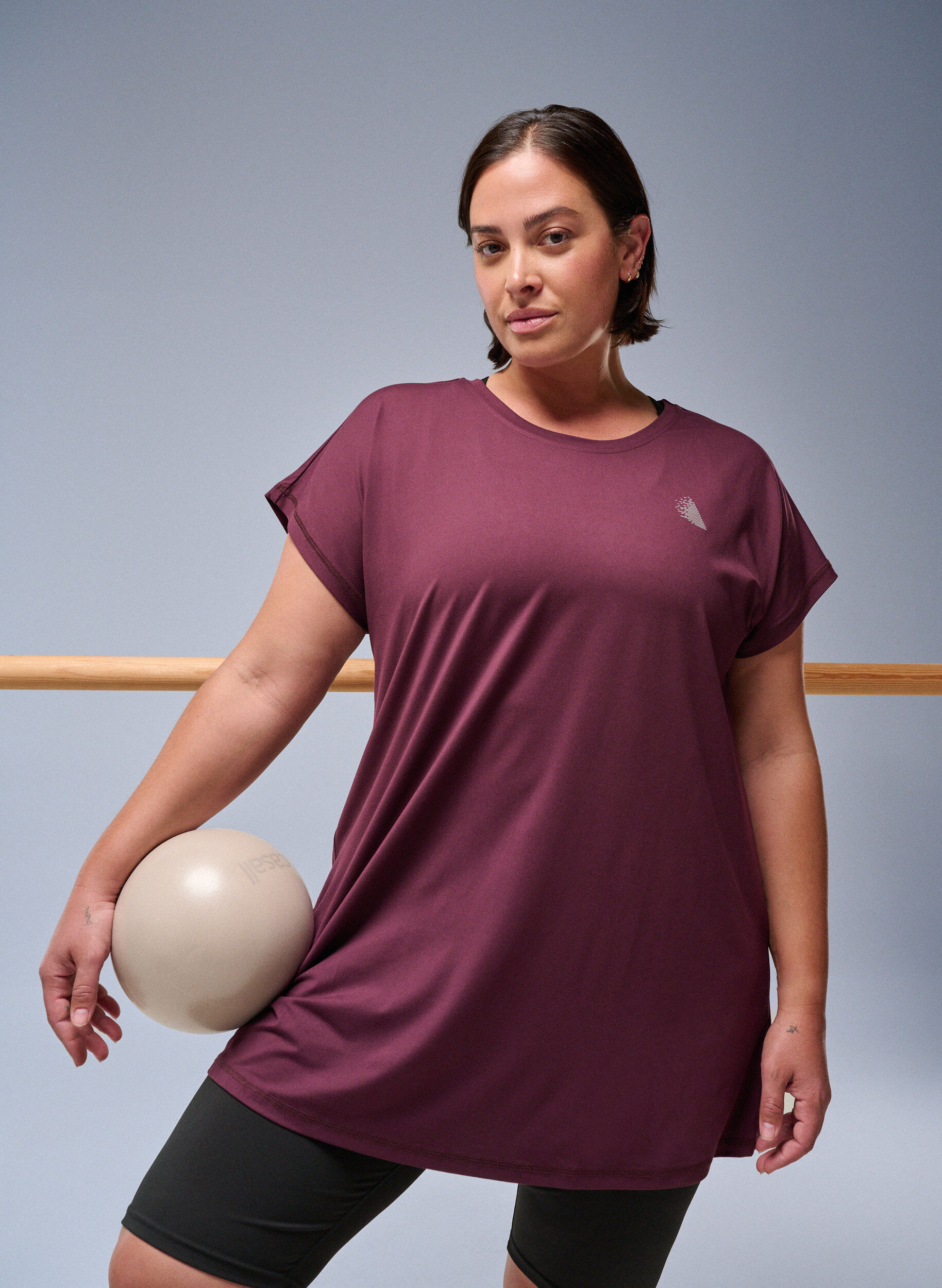 Zizzifashion Long workout T-shirt, Red, Image image number 0