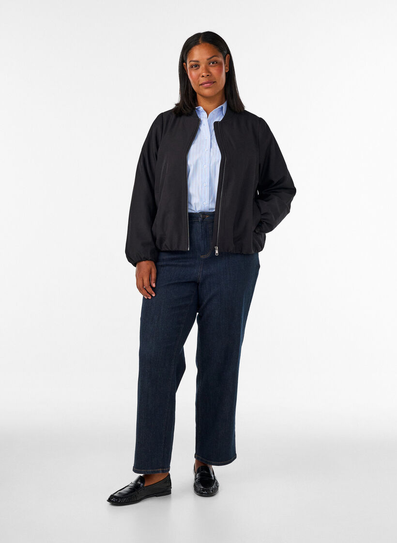 Lightweight jacket with a balloon silhouette, Black, Model image number 1