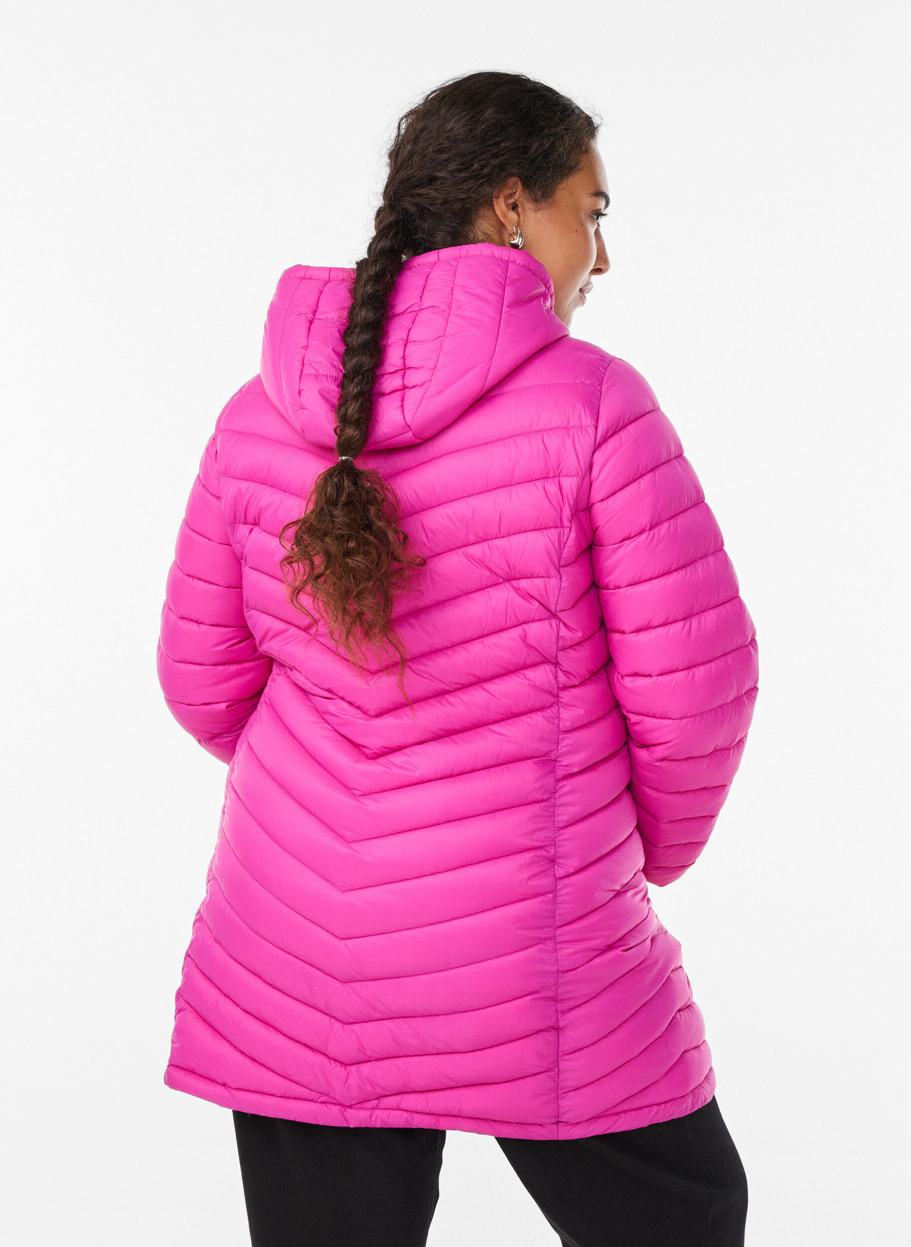 ZizzifashionLightweight jacket with pockets and a detachable hood, Rose, Model image number 2