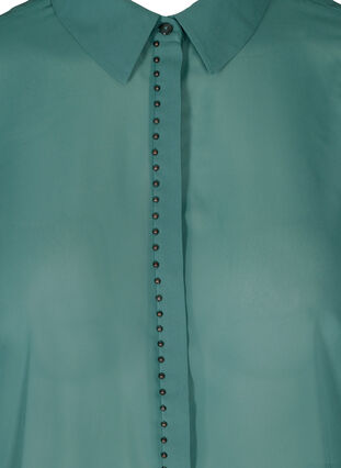 Long-sleeved shirt with studs, Sea Pine, Packshot image number 2