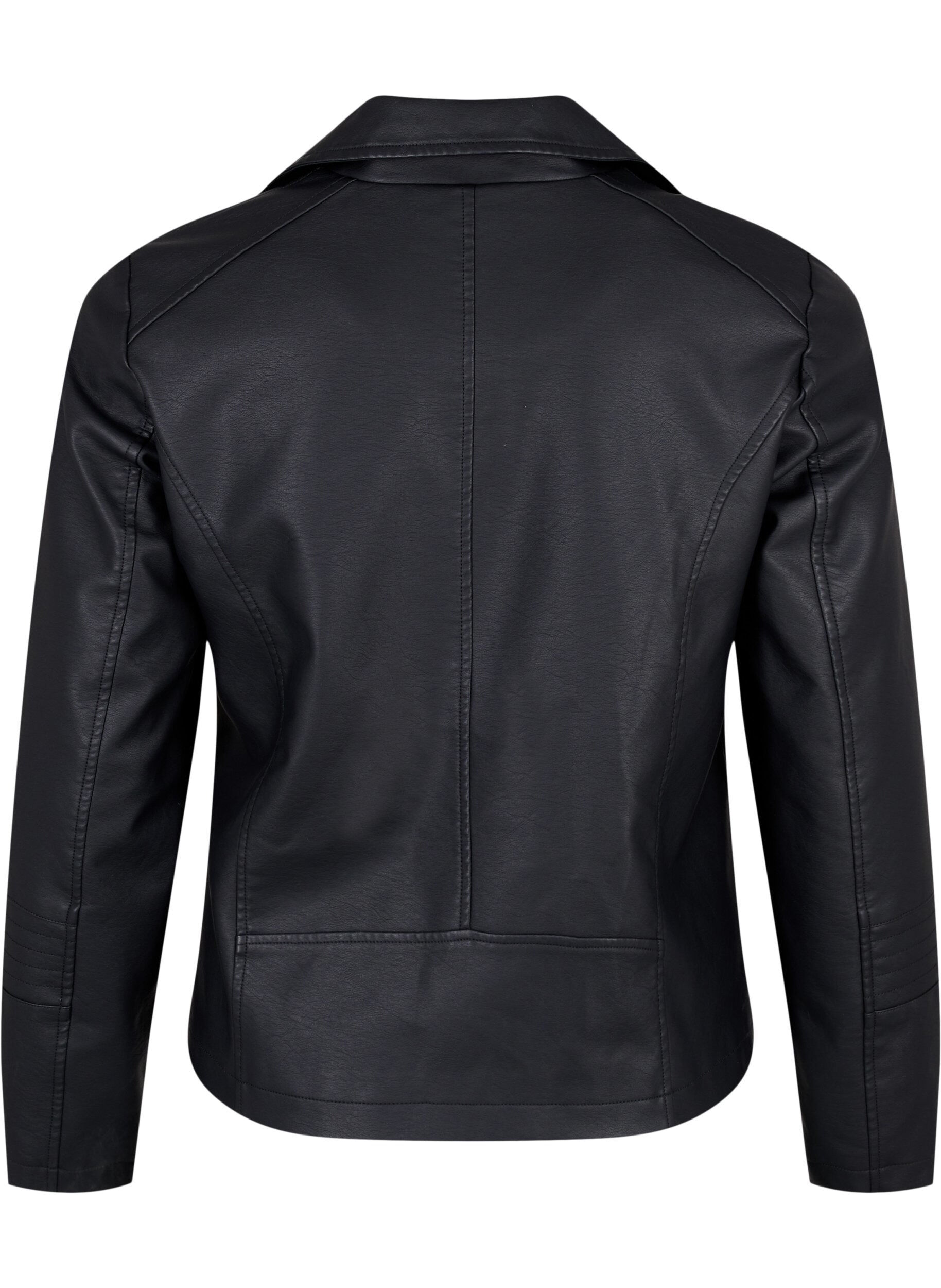 Zizzifashion Biker jacket in faux leather, Black, Packshot image number 1