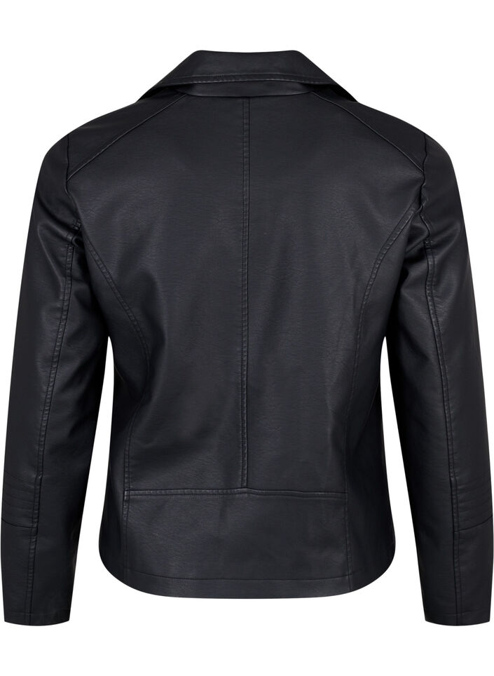 Biker jacket in faux leather, Black, Packshot image number 1