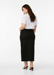 Midi denim skirt with a front slit, Black, Model image number 1