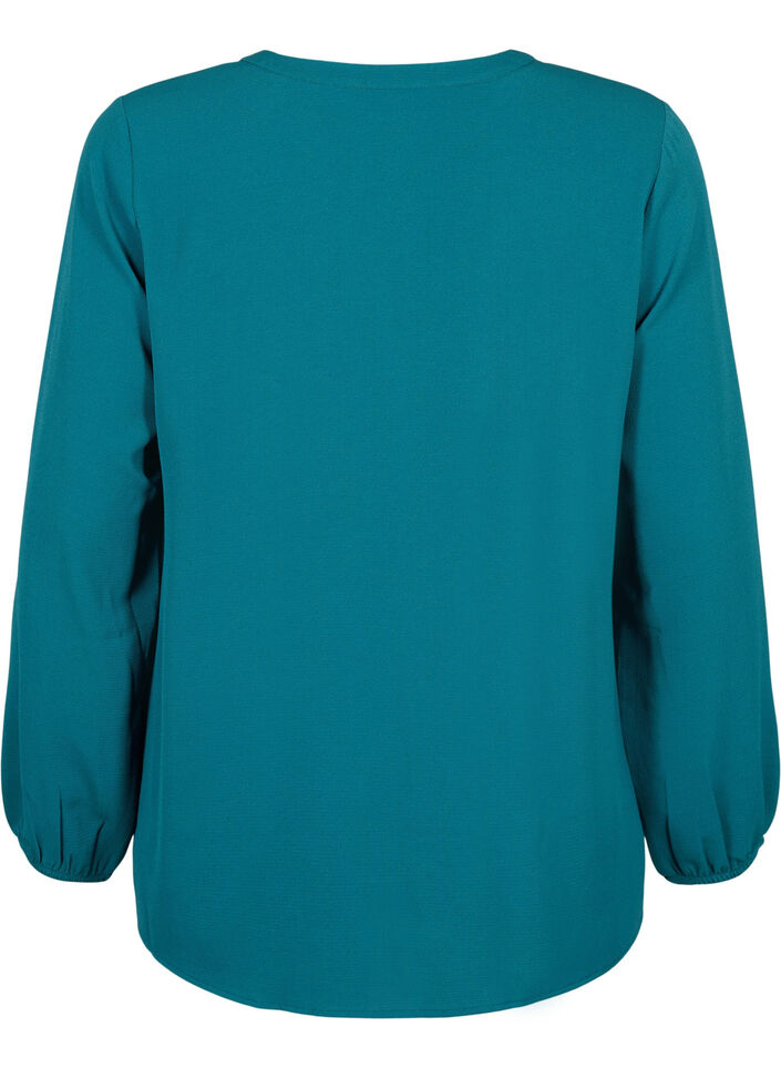 Plain colour top with v-neck, Deep Teal, Packshot image number 1