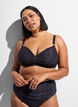 Underwired bikini top with a textured pattern, Dark Grey, Model image number 0