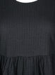FLASH - Short dress with texture and 3/4 sleeves, Black, Packshot image number 2
