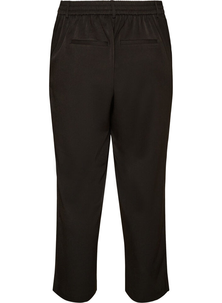 High-waisted tailored trousers with straight fit, Black, Packshot image number 1