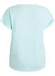 Short-sleeved t-shirt in a cotton blend, Turquoise, Packshot image number 1
