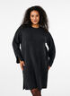 Knitted dress with slits, Dark Grey Melange, Model image number 0