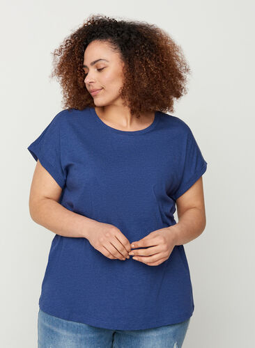 Cotton mix t-shirt, Twilight Blue Mel., Model image number 0