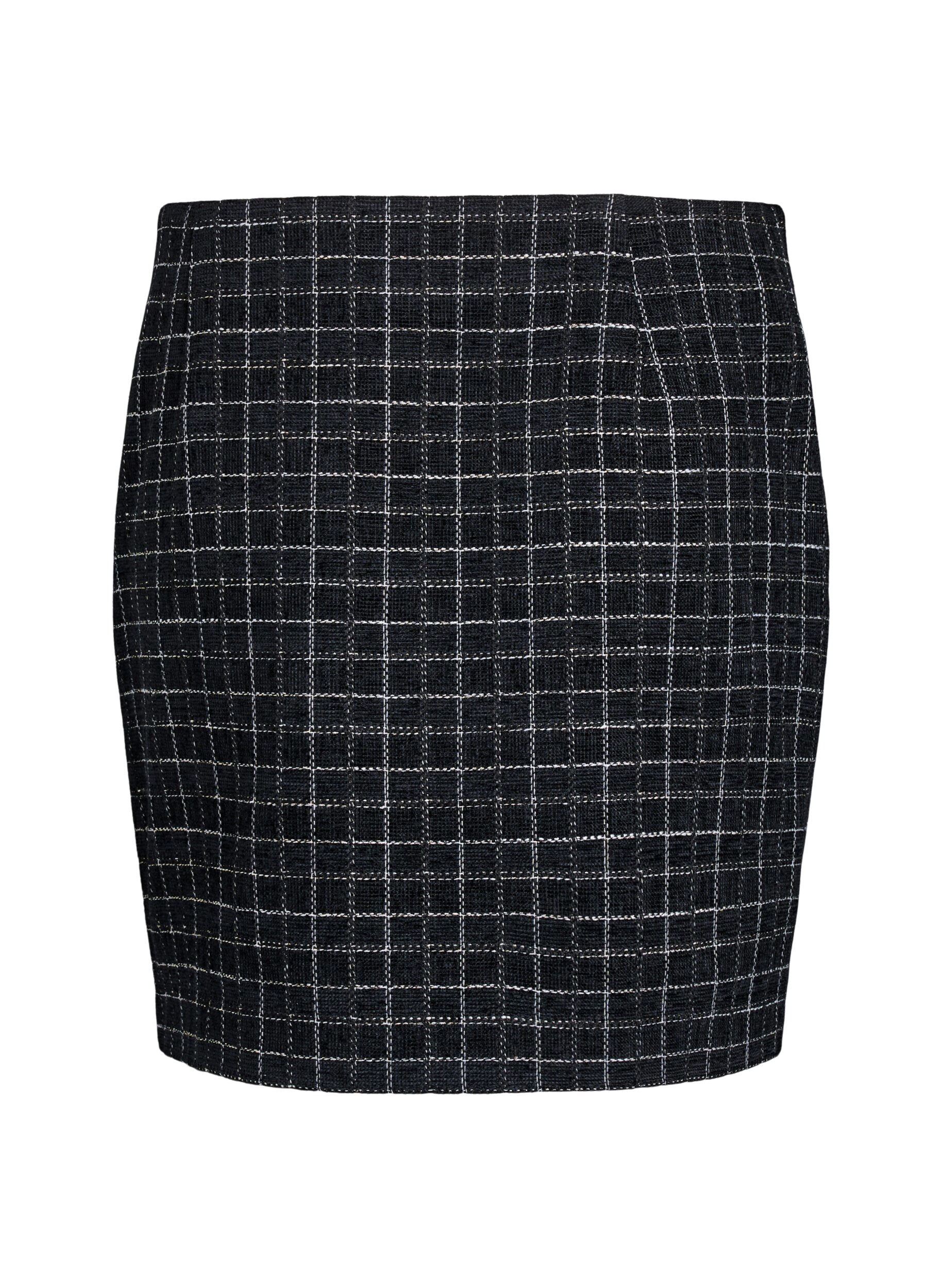 Zizzifashion Checked skirt, Black, Packshot image number 1